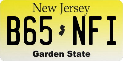 NJ license plate B65NFI