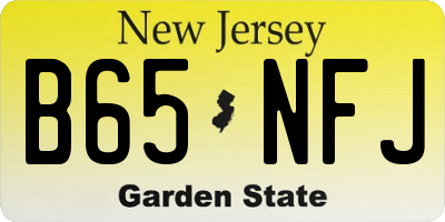 NJ license plate B65NFJ