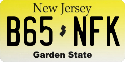 NJ license plate B65NFK