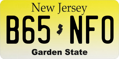 NJ license plate B65NFO