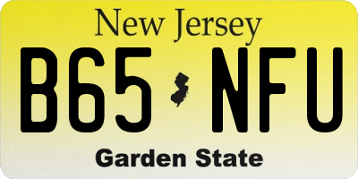 NJ license plate B65NFU