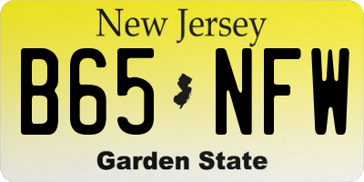 NJ license plate B65NFW