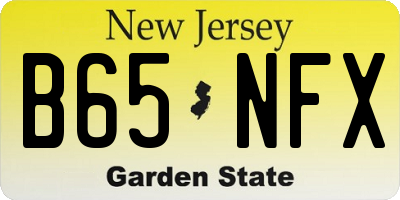 NJ license plate B65NFX