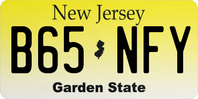 NJ license plate B65NFY