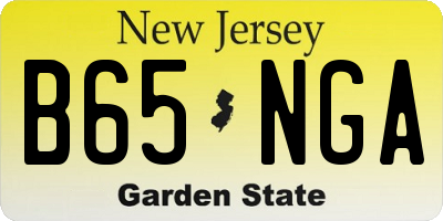 NJ license plate B65NGA