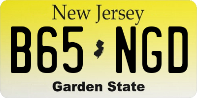 NJ license plate B65NGD