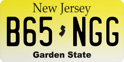 NJ license plate B65NGG