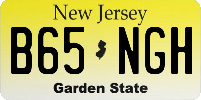 NJ license plate B65NGH