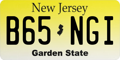 NJ license plate B65NGI