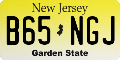 NJ license plate B65NGJ
