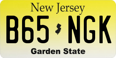 NJ license plate B65NGK