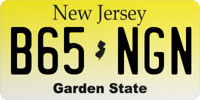 NJ license plate B65NGN
