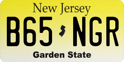 NJ license plate B65NGR