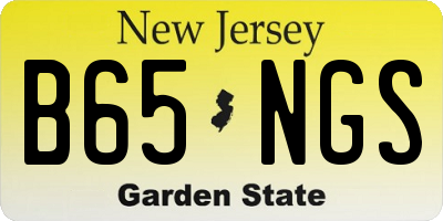NJ license plate B65NGS