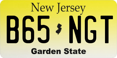 NJ license plate B65NGT