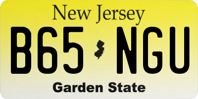NJ license plate B65NGU