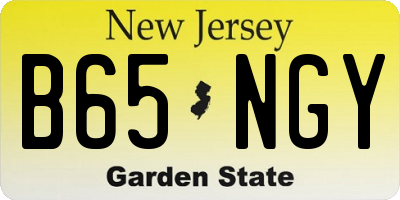 NJ license plate B65NGY