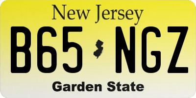 NJ license plate B65NGZ