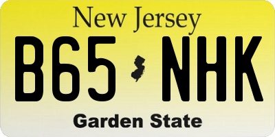 NJ license plate B65NHK