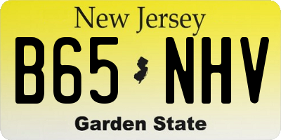 NJ license plate B65NHV