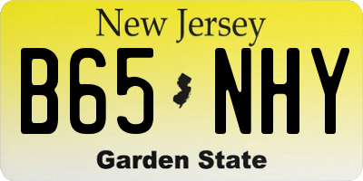 NJ license plate B65NHY