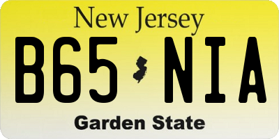 NJ license plate B65NIA