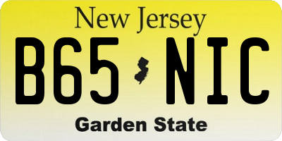 NJ license plate B65NIC