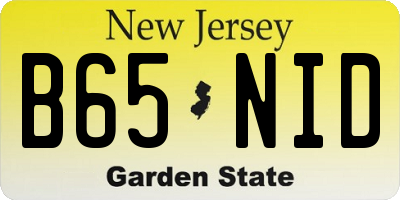 NJ license plate B65NID
