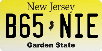 NJ license plate B65NIE