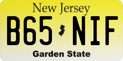 NJ license plate B65NIF