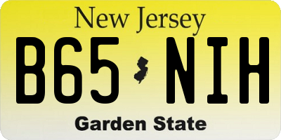 NJ license plate B65NIH