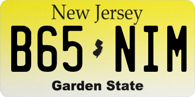 NJ license plate B65NIM