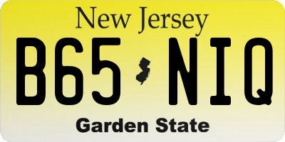 NJ license plate B65NIQ