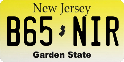 NJ license plate B65NIR