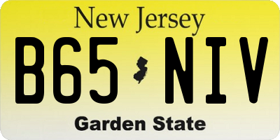 NJ license plate B65NIV