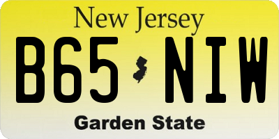 NJ license plate B65NIW