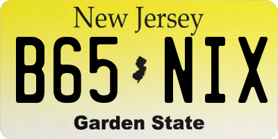 NJ license plate B65NIX