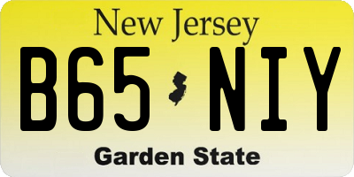NJ license plate B65NIY