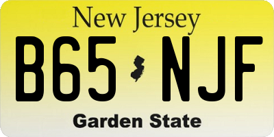 NJ license plate B65NJF