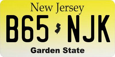 NJ license plate B65NJK