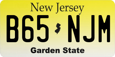 NJ license plate B65NJM