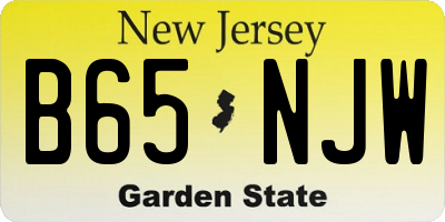 NJ license plate B65NJW