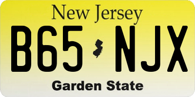 NJ license plate B65NJX