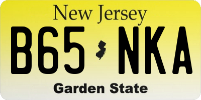 NJ license plate B65NKA