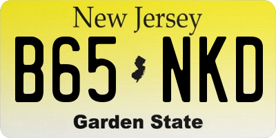 NJ license plate B65NKD