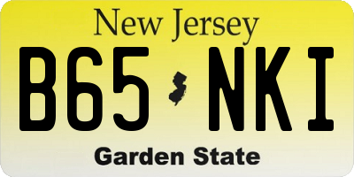 NJ license plate B65NKI