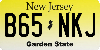 NJ license plate B65NKJ