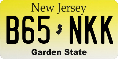 NJ license plate B65NKK