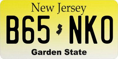 NJ license plate B65NKO
