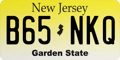 NJ license plate B65NKQ